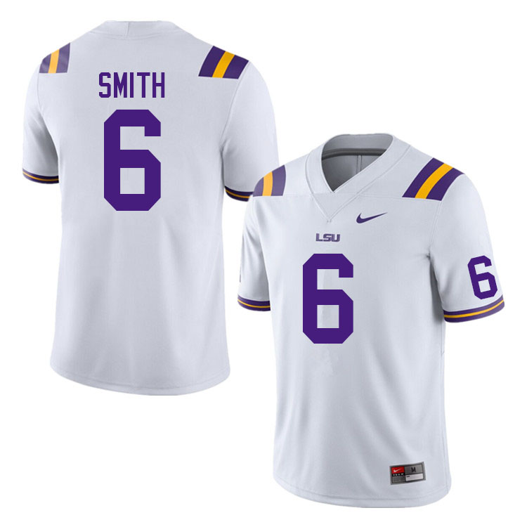 Men #6 Deion Smith LSU Tigers College Football Jerseys Sale-White - Click Image to Close